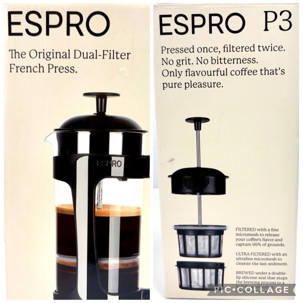 Espro-P3 French Press Double Micro Filter Coffee & Maker 18oz Black New in Box
